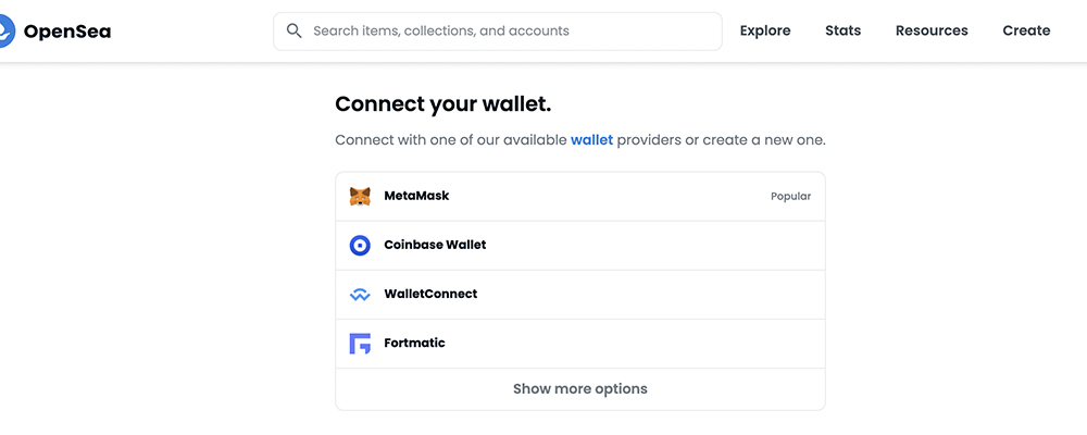 connect metamask to opensea